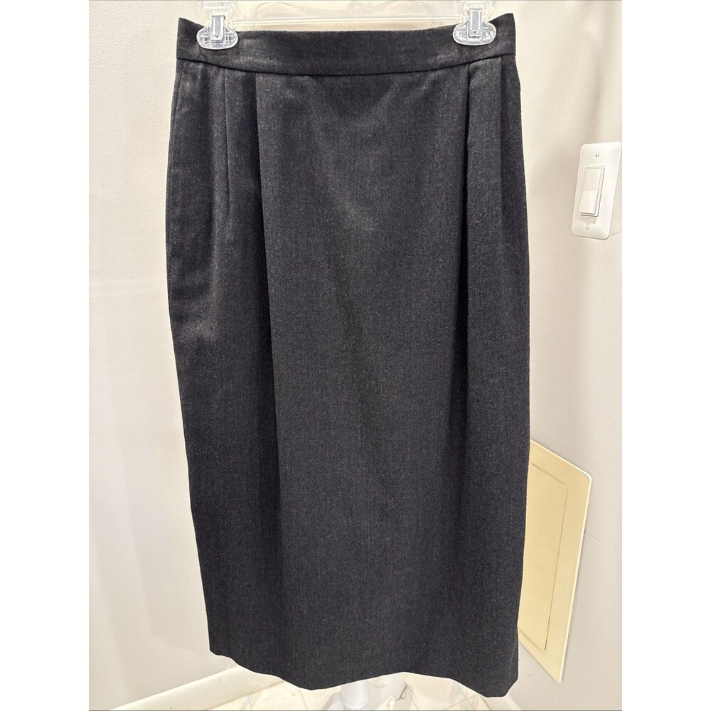Vintage Talbots Skirt Size 10 Black/Dark gray 100% Wool Pencil USA